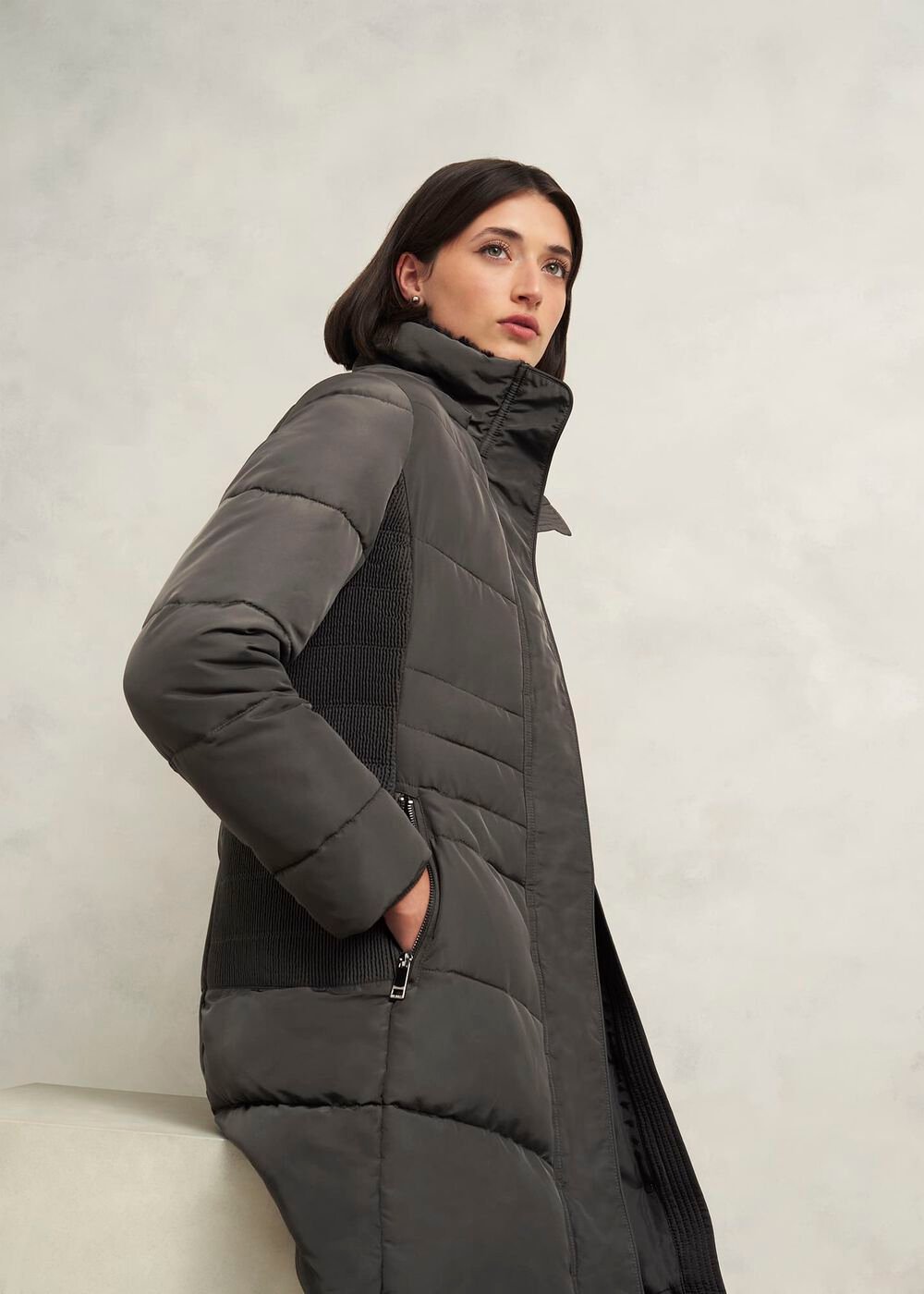 Petite Jaymie Puffer, Charcoal, hi-res