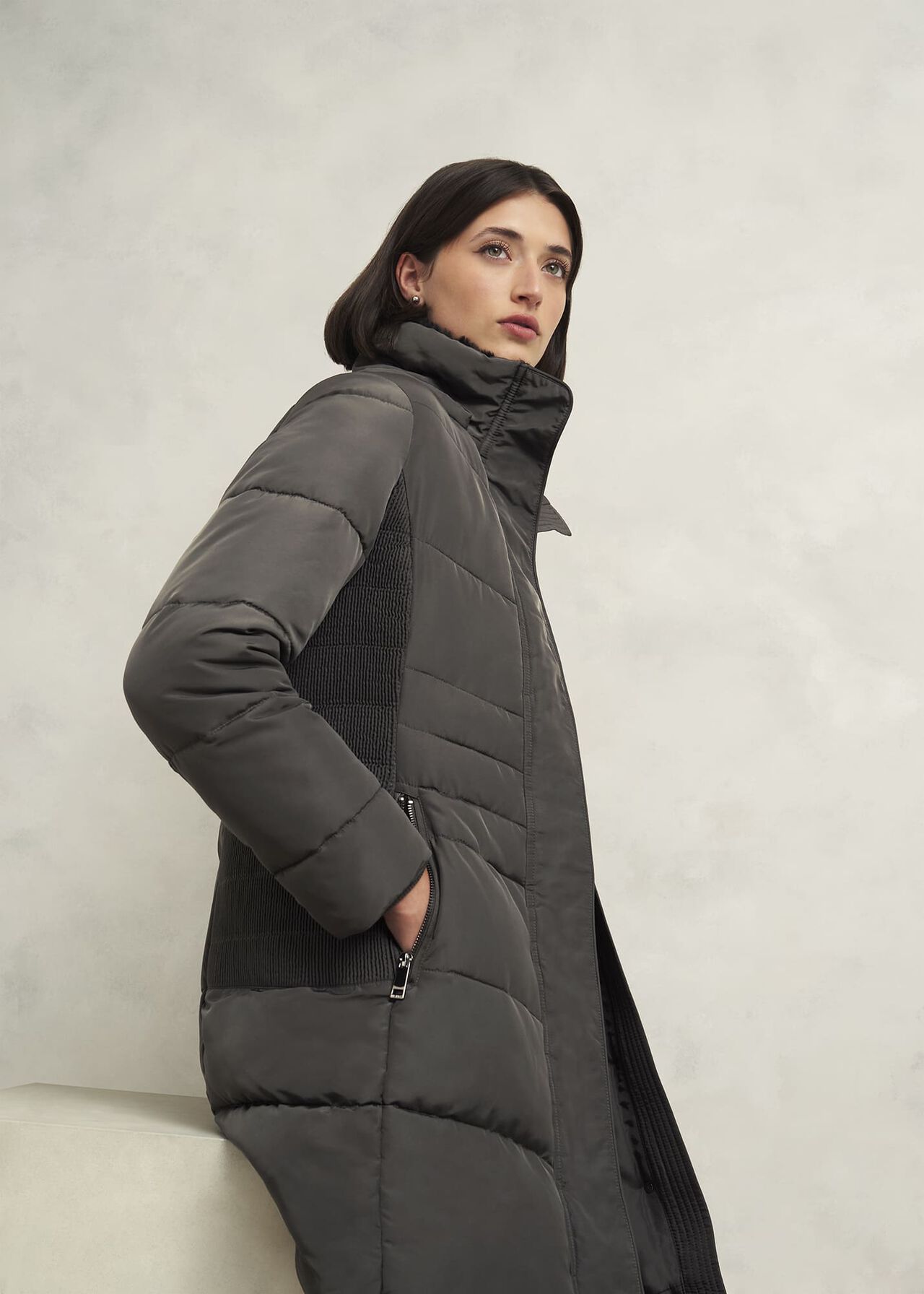 Petite Jaymie Puffer, Charcoal, hi-res