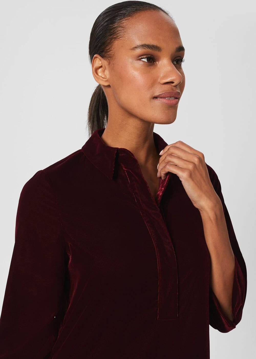 Velvet Marciella Dress, Wine Red, hi-res