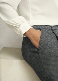 Emelie Wide Trousers With Wool, Black Ivory, hi-res