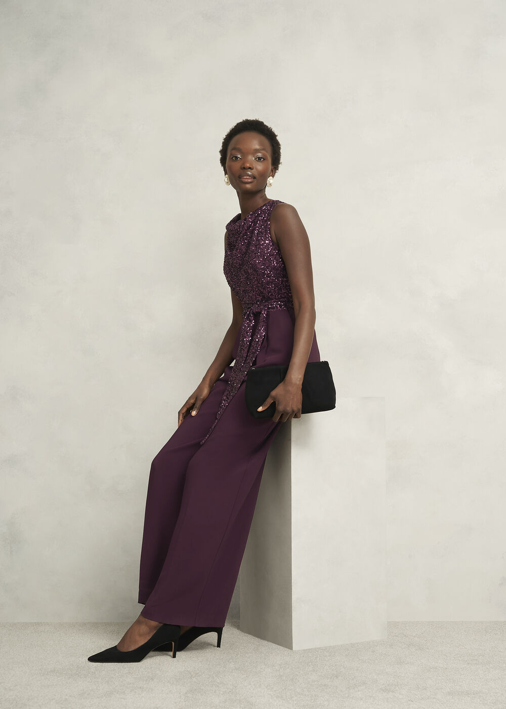 Petite Zuri Jumpsuit, Onyx Red, hi-res