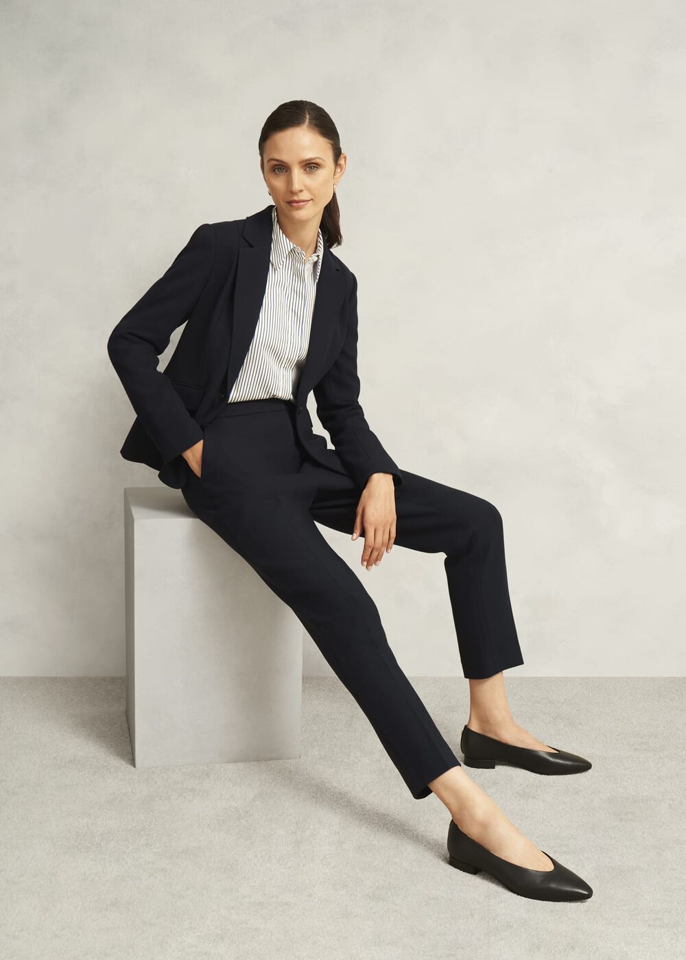 Petite Ivy Slim Pants, Navy, hi-res