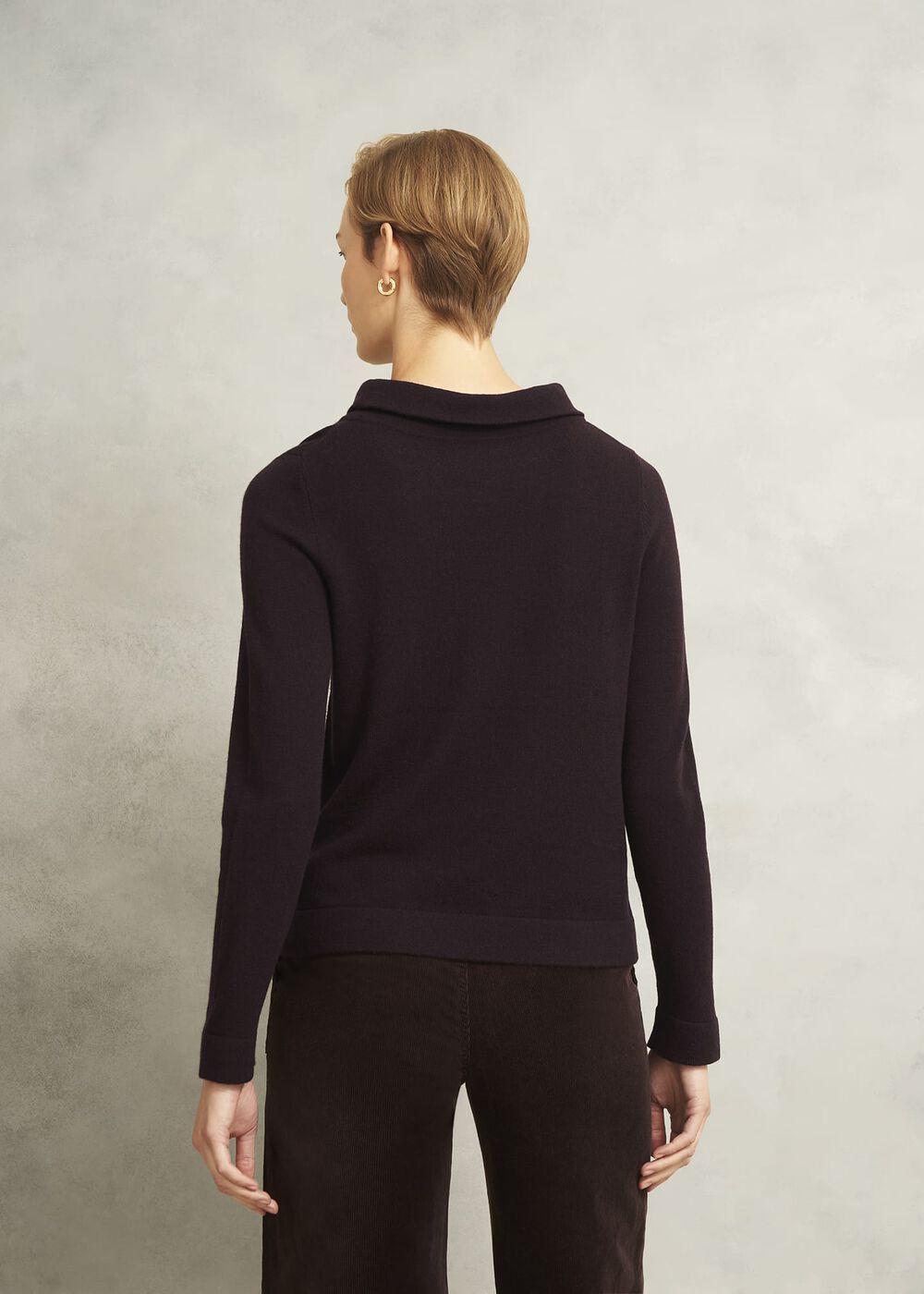 Brown Audrey Cashmere Blend Roll Neck Sweater, Deep Brown, hi-res