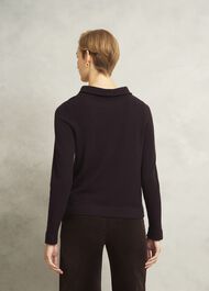 Brown Audrey Cashmere Blend Roll Neck Sweater, Deep Brown, hi-res