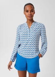 Posie Blouse, Blue Ivory, hi-res