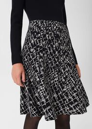 Gill Knitted Dress, Navy Ivory, hi-res