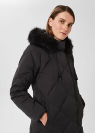 Loren Puffer Jacket With Hood, Washed Black, hi-res