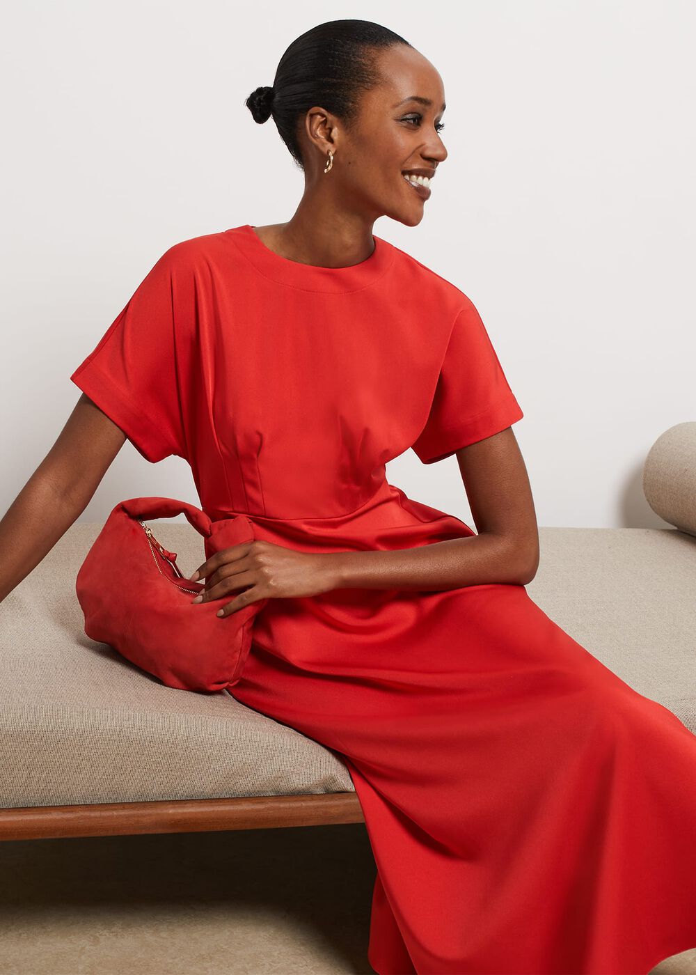 Radclyffe Fit And Flare Dress, True Red, hi-res