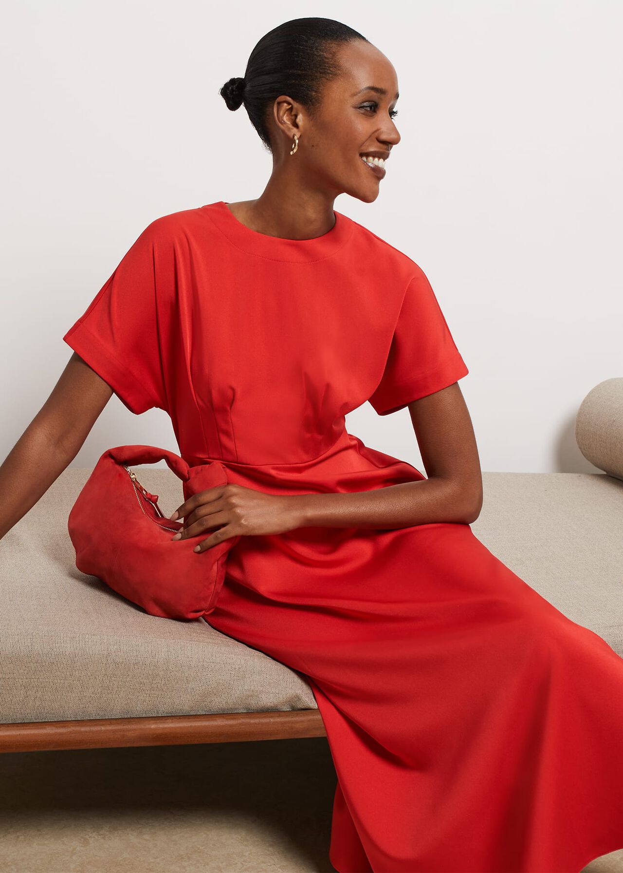 Radclyffe Fit And Flare Dress, True Red, hi-res