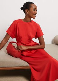 Radclyffe Fit And Flare Dress, True Red, hi-res