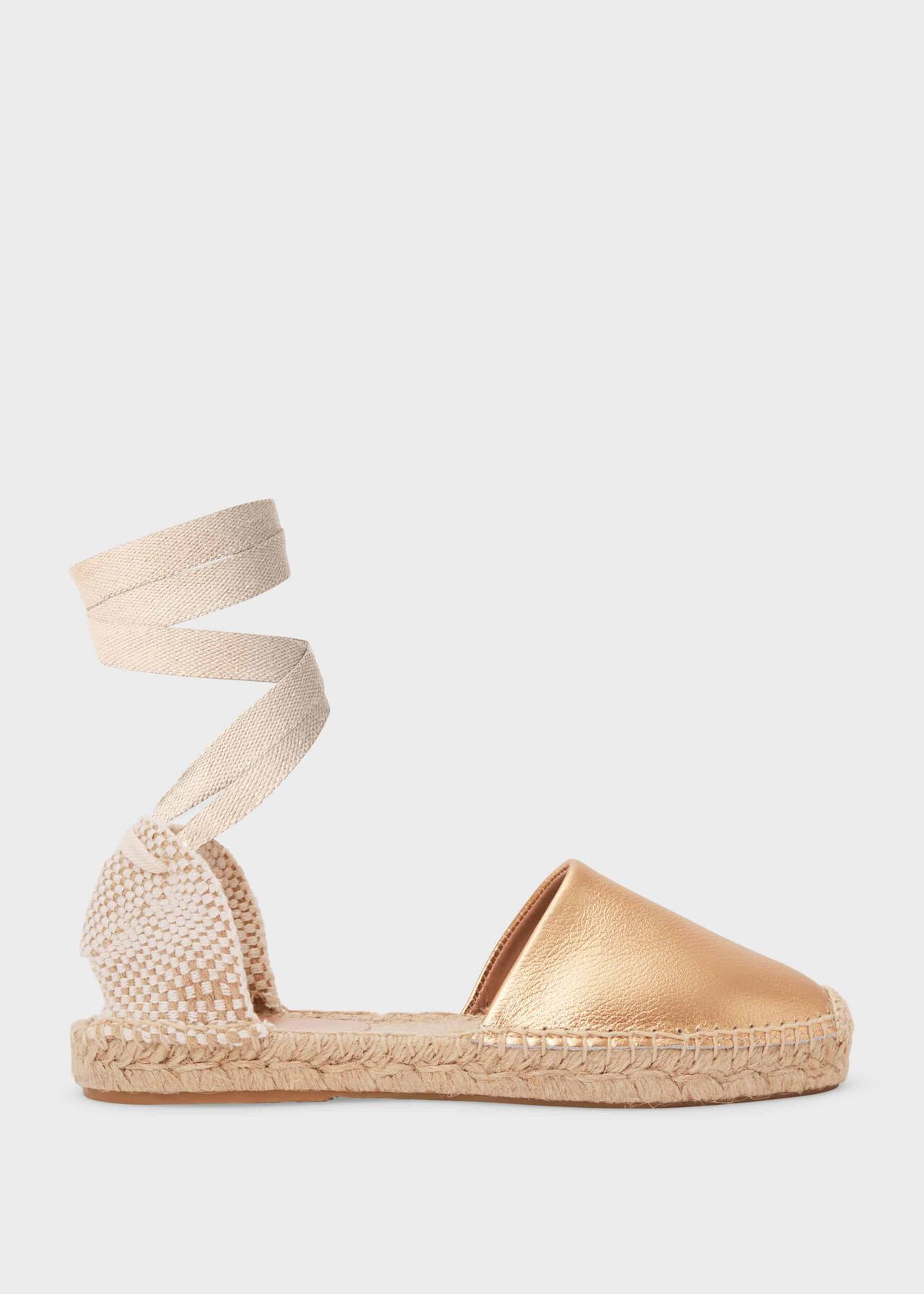 LOUISA LEATHER FLAT ESPADRILLES