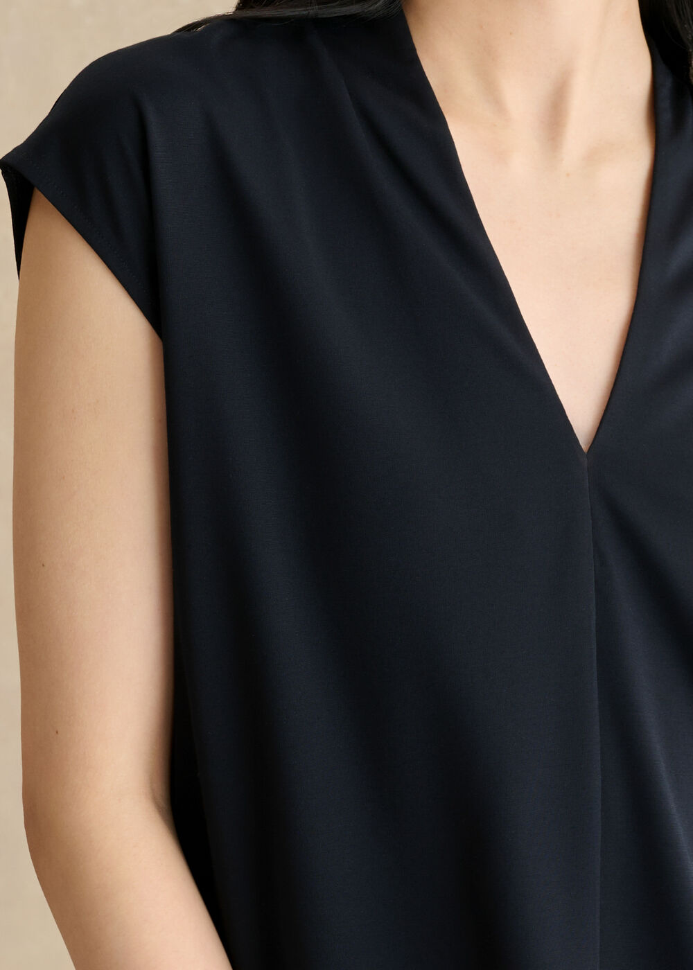 Katie V Neck Short Sleeve Top, Hobbs Navy, hi-res