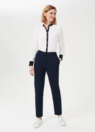 Quin Tapered Trousers With Stretch, Navy, hi-res