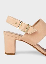 Katrina Suede Block Heel Sandals, Blush, hi-res