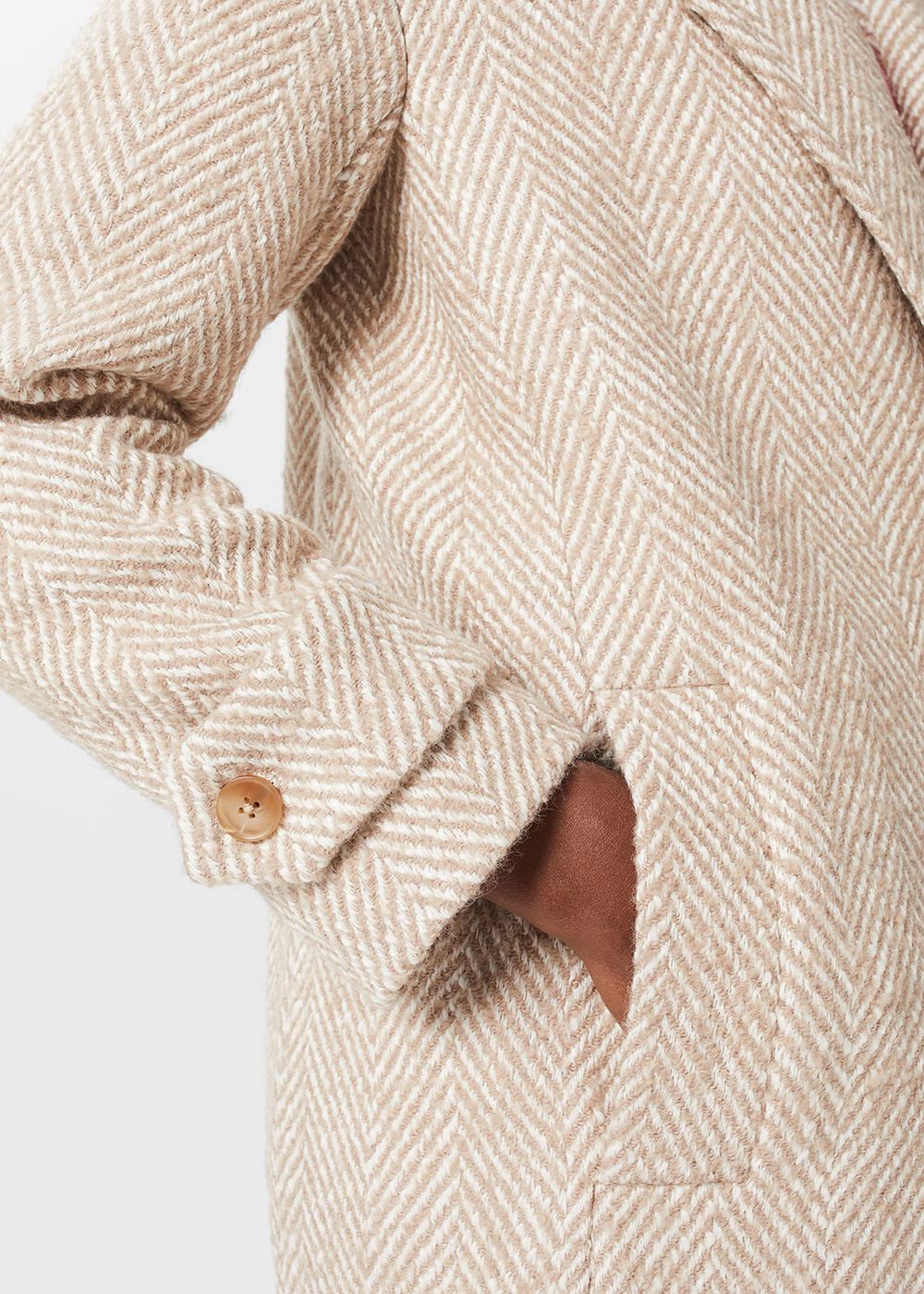 Carmen Coat With Wool , Biscuit Ivory, hi-res