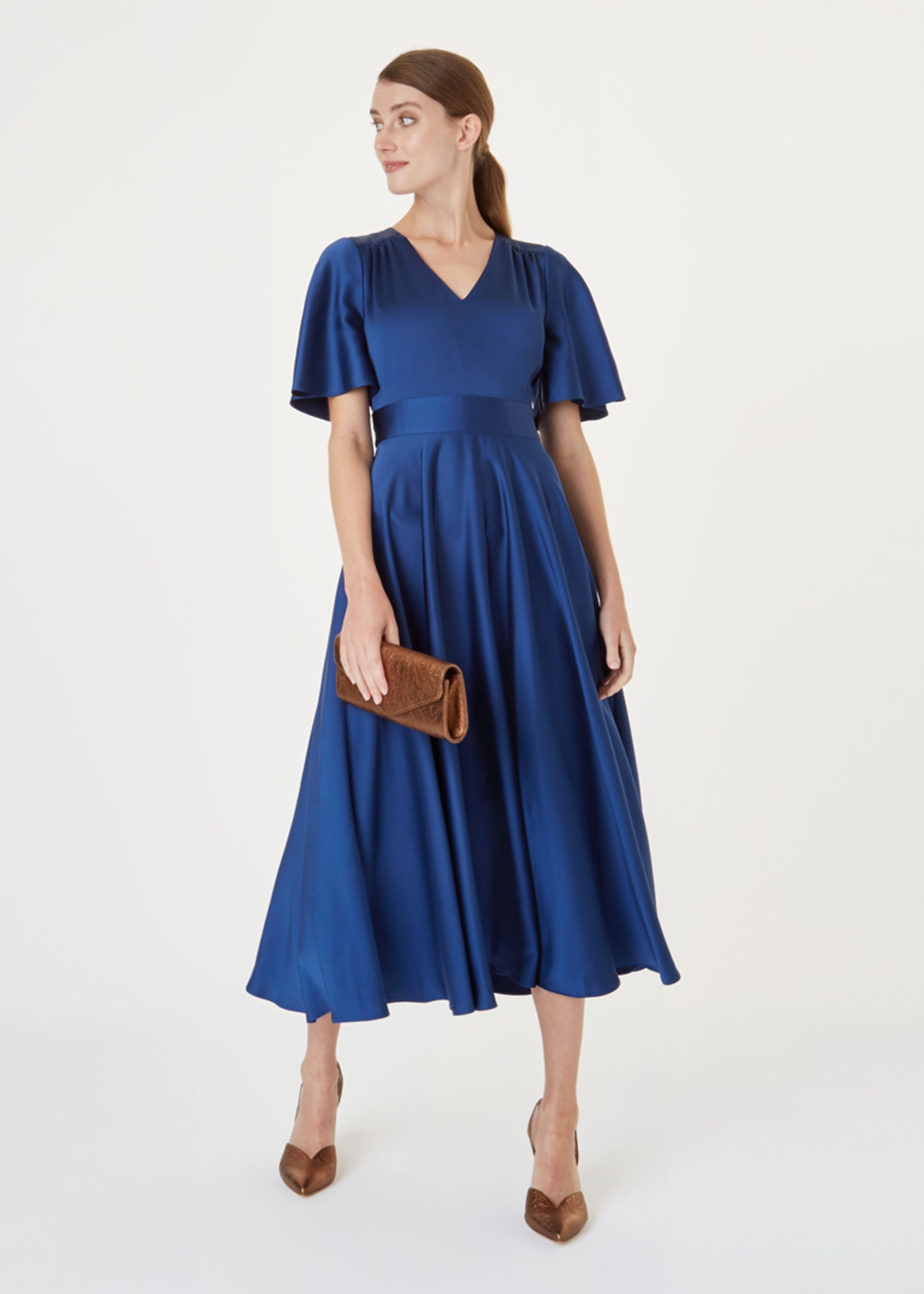 hobbs blue velvet dress