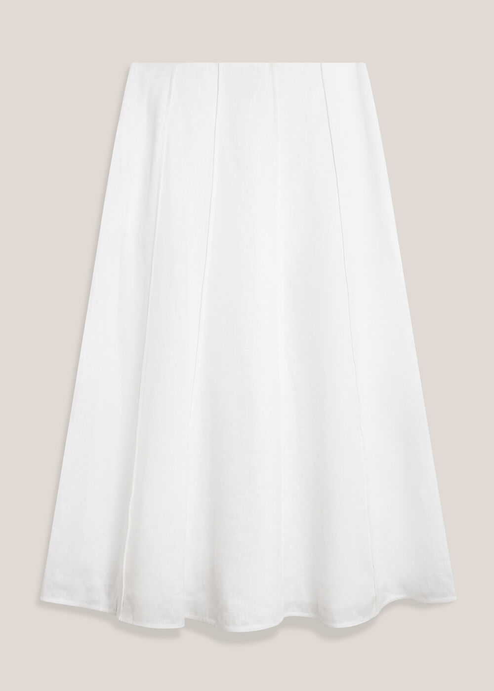 Alice Linen Skirt, White, hi-res