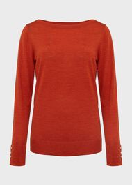 Perla Merino Wool Sweater, Orange Marl, hi-res
