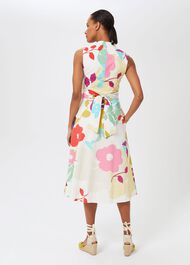 Marie Floral Midi Dress, White Multi, hi-res
