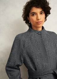 Talbot Wool Blend Coat, Black White, hi-res