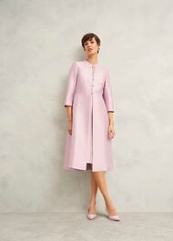 Rhea Wool Silk Coat, Soft Petal Pink, hi-res