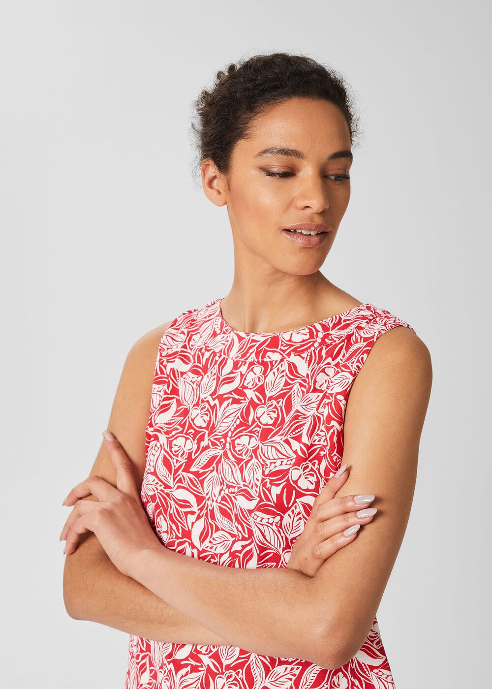 Maddy Printed Tank Top, White Magenta, hi-res