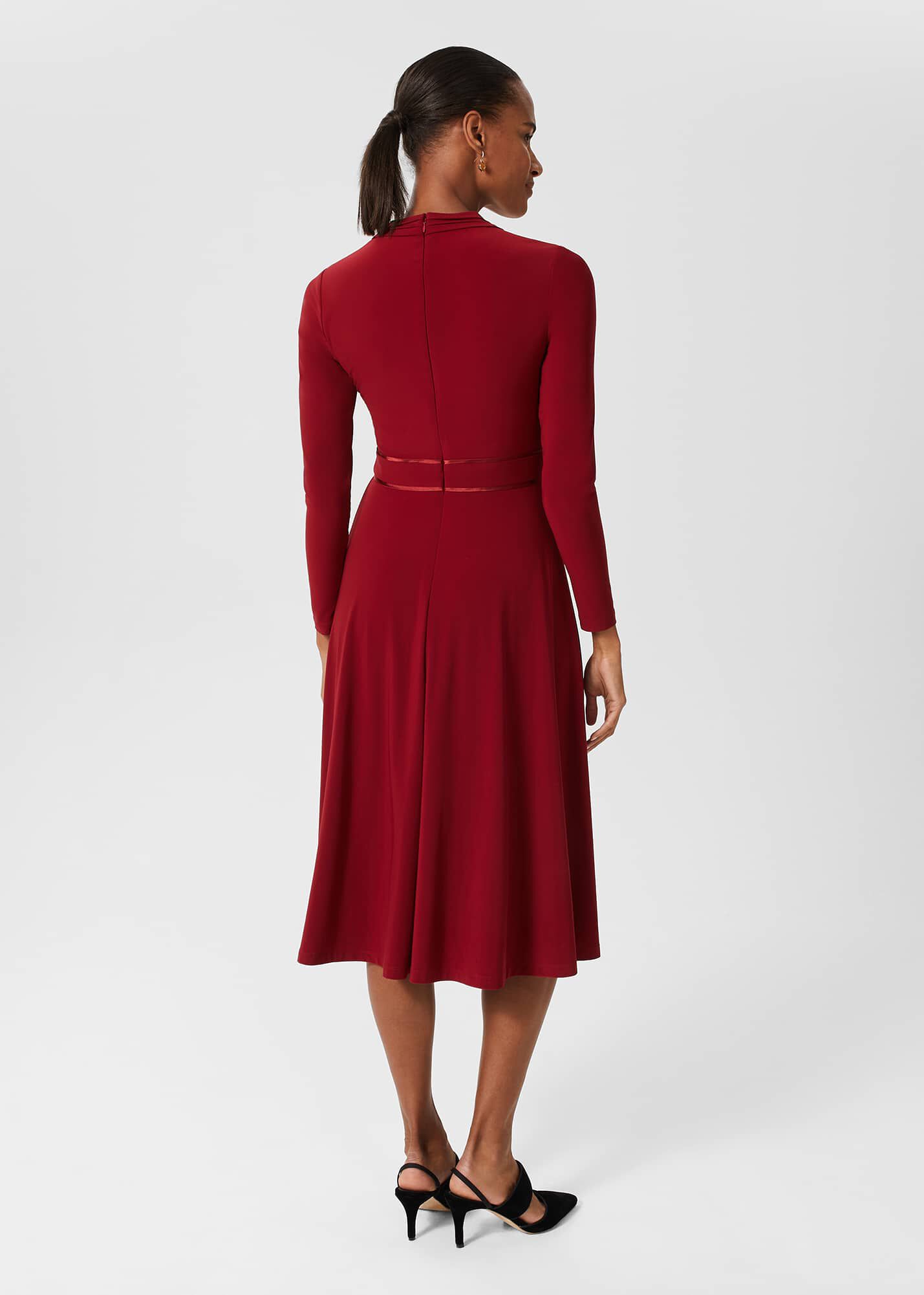 Red fit and flare dress canada sale