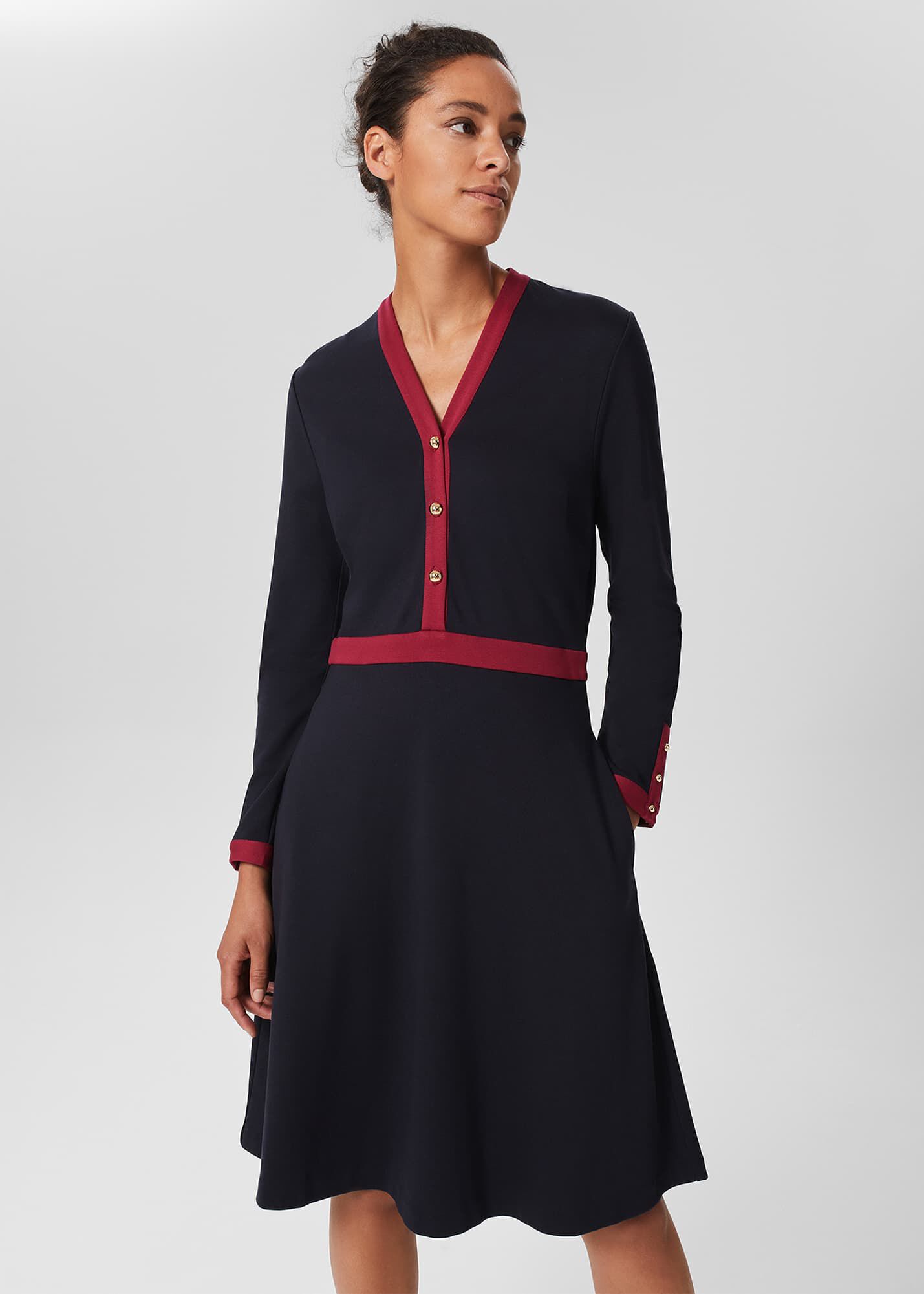 Navy and red dress online