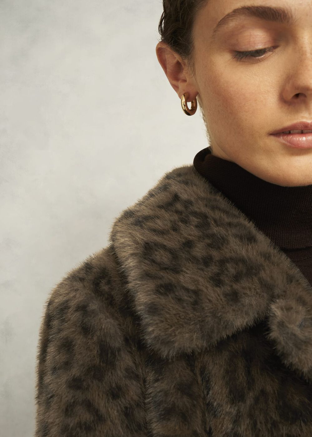 Dania Leopard Faux Fur Coat, Brown Multi, hi-res