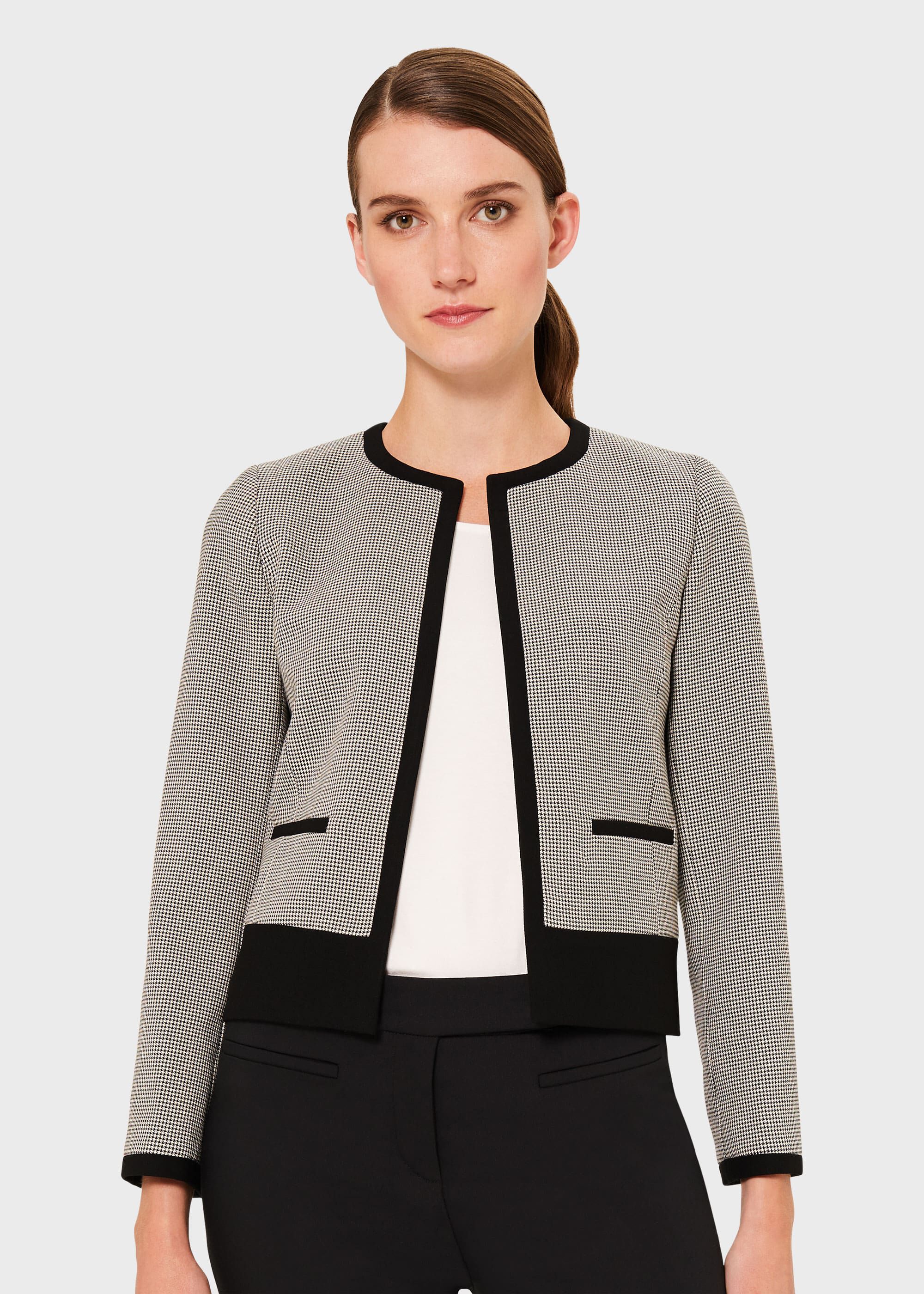 petite houndstooth blazer