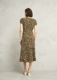 Hampton Leopard Silk Dress, Brown Multi, hi-res