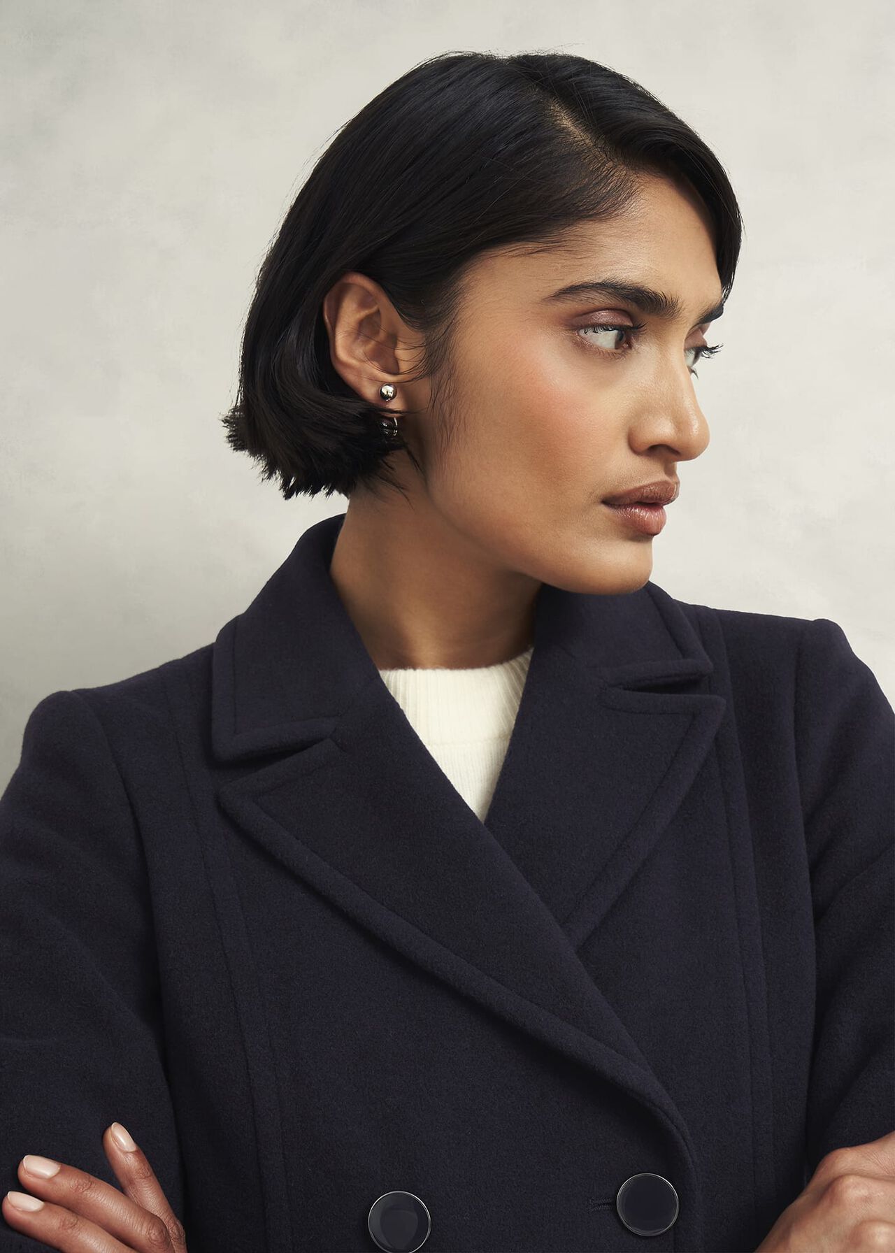 Marlene Wool Blend Coat, Navy, hi-res