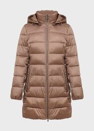 Petite Joelle Hooded Puffer, Mink, hi-res