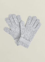 Carys Knit Gloves, Light Grey, hi-res
