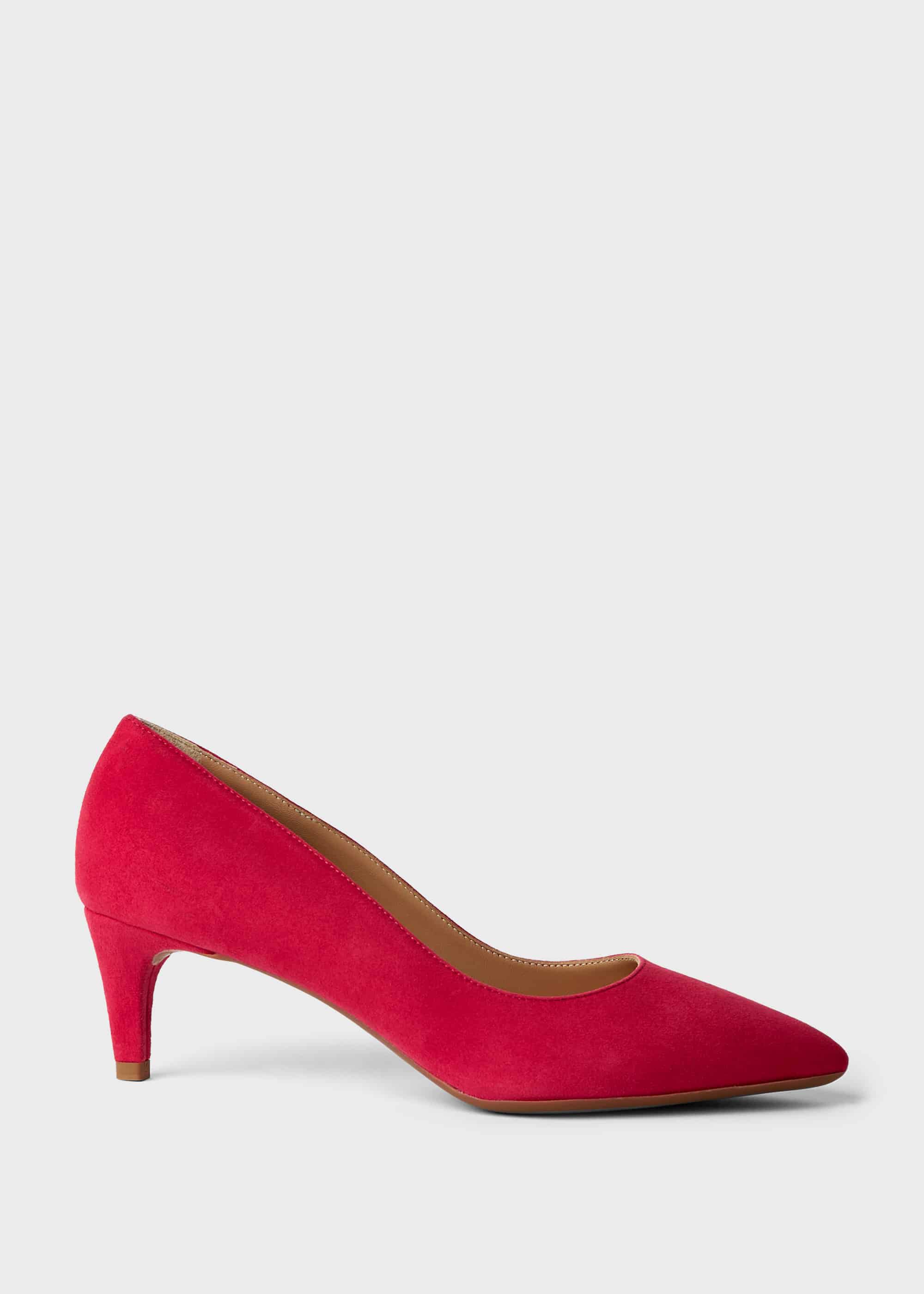 Pink suede kitten heels sales