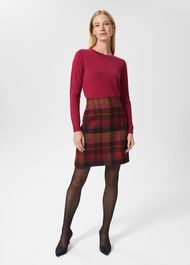 Lacey Wool Skirt, Raspberry Multi, hi-res