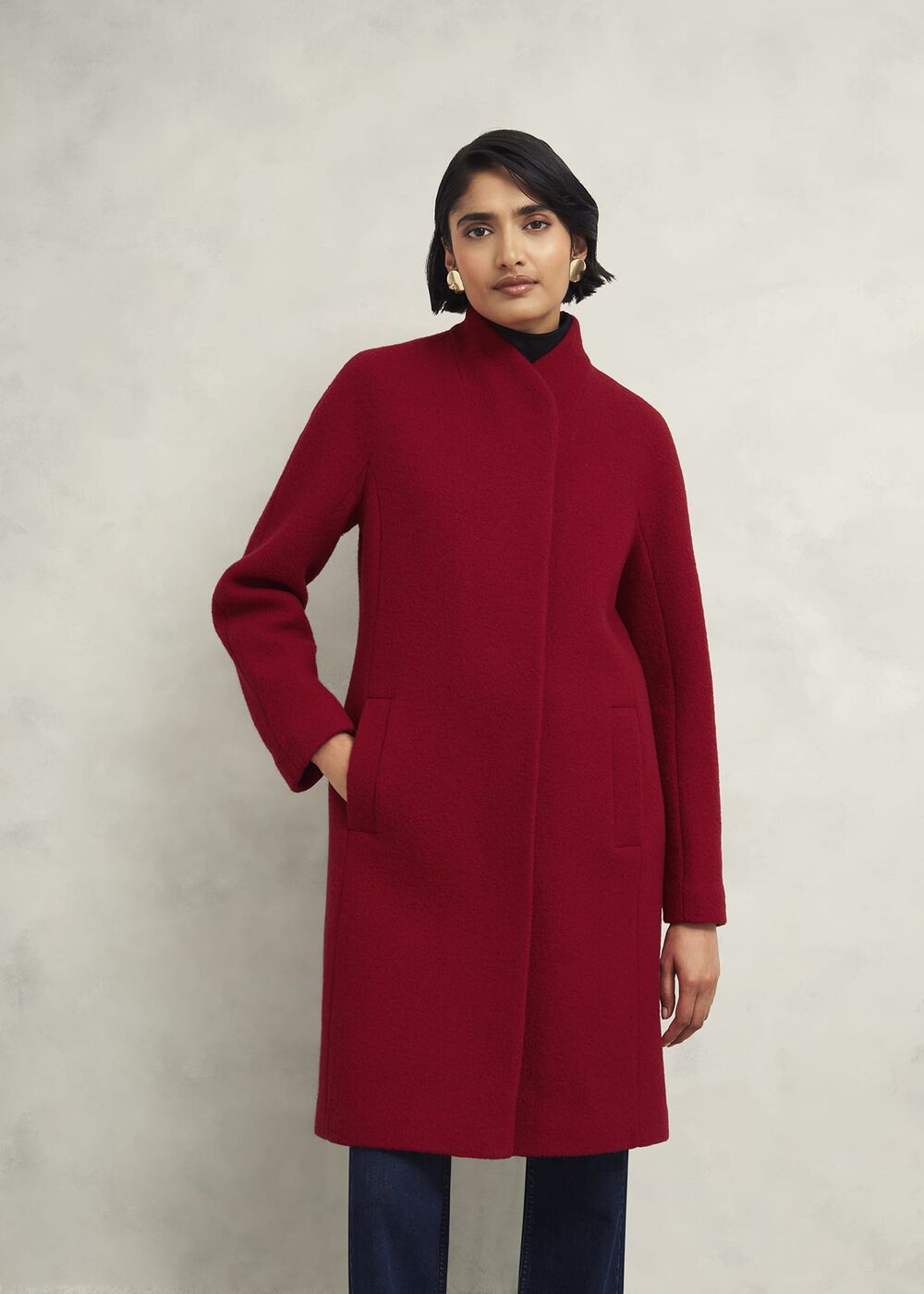 Imelda Wool Coat, Red, hi-res