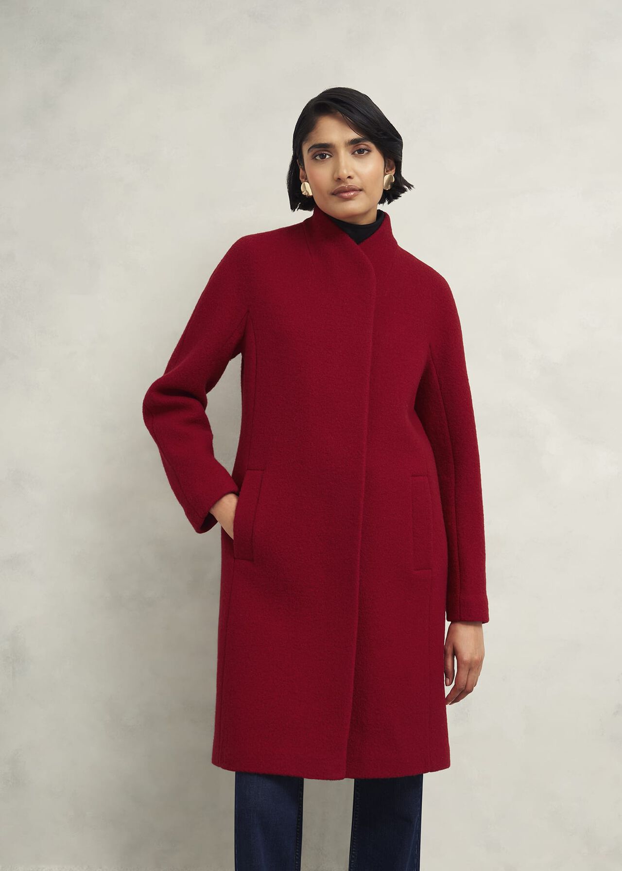 Imelda Wool Coat, Red, hi-res