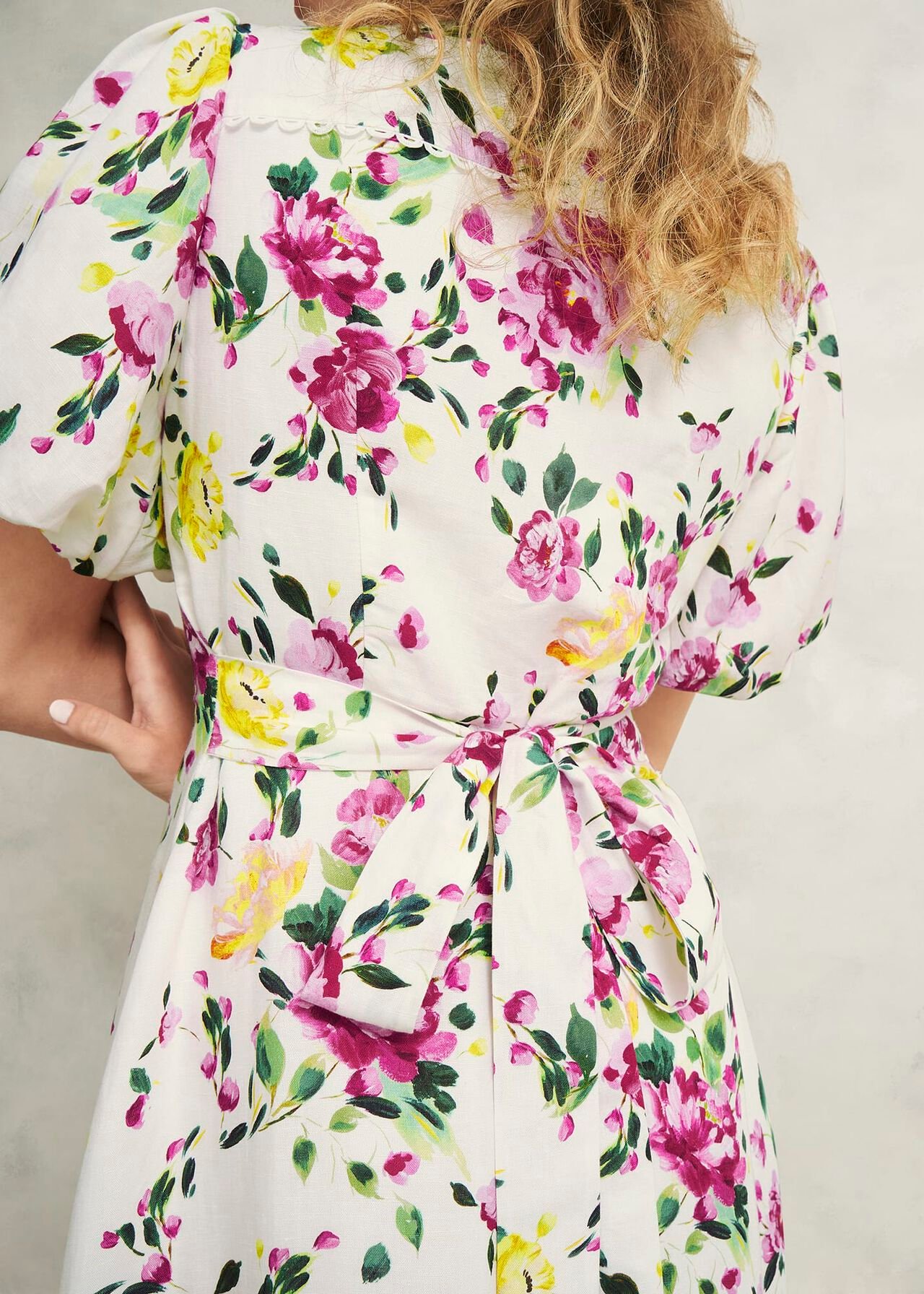 Petite Taylor Linen Dress, Ivory Multi, hi-res