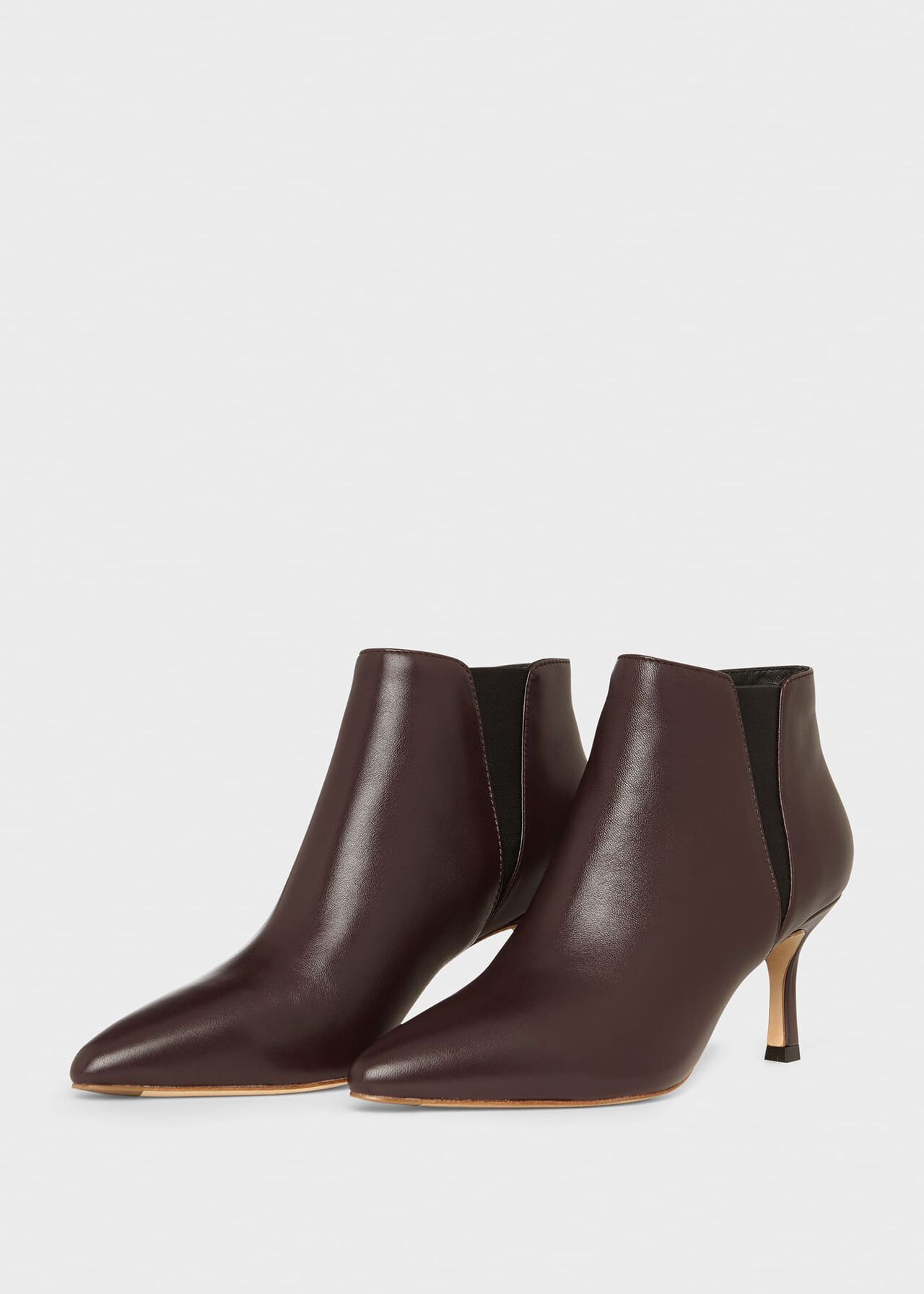 Vita Leather Ankle Boots, Burgundy, hi-res