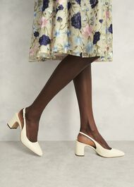 Lily Leather Slingbacks, Buttercream, hi-res