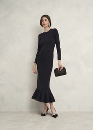 Lucilla Knitted Dress, Hobbs Black, hi-res