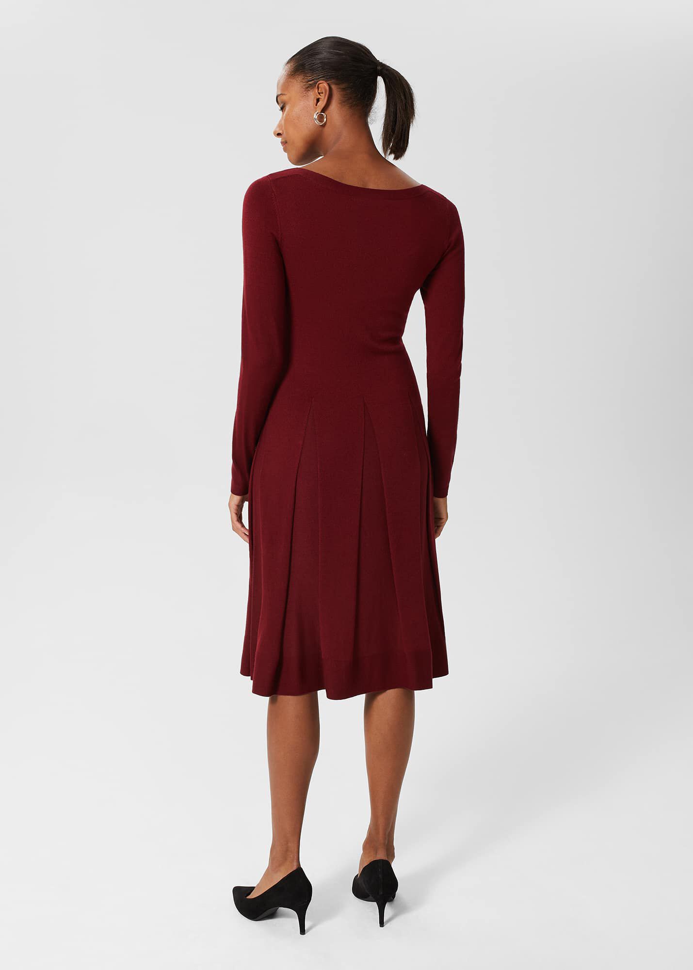 Hello world wine red midi dress 2025