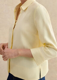 Nita Linen Shirt, Soft Yellow, hi-res