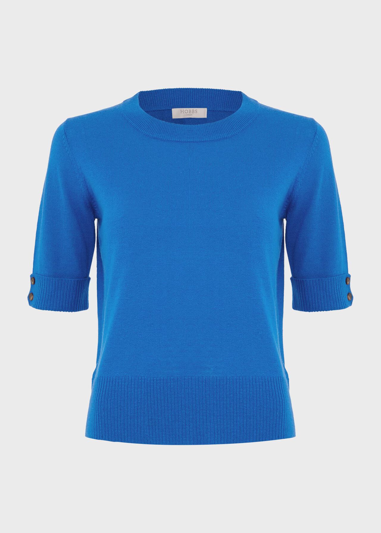 Leanne Knitted Top With Wool, Atlantic Blue, hi-res