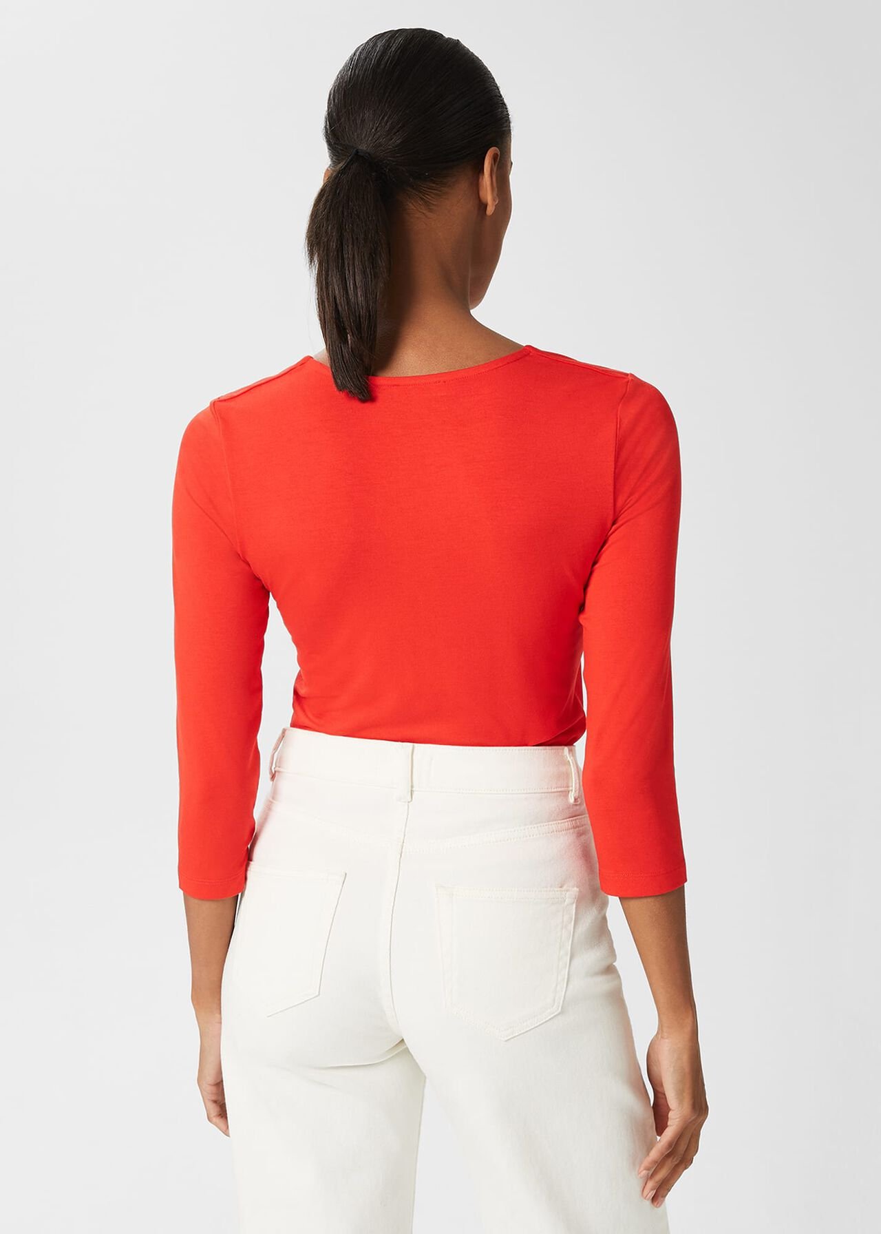 Debbie Double Fronted Top, Coral Red, hi-res