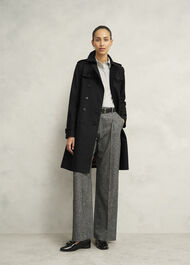 Petite Skylar Shower Resistant Trench Coat, Black, hi-res