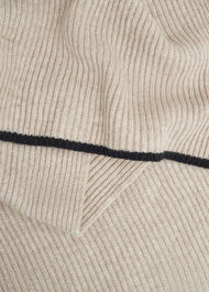 Acacia Knit Scarf, Beige Black, hi-res