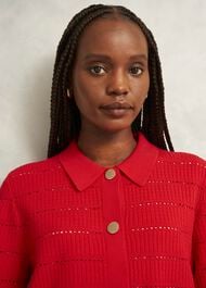 Tessa Knitted Jacket, Petunia Red, hi-res