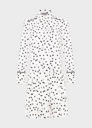 Francesca Spot Pleated Dress, Ivory Black, hi-res